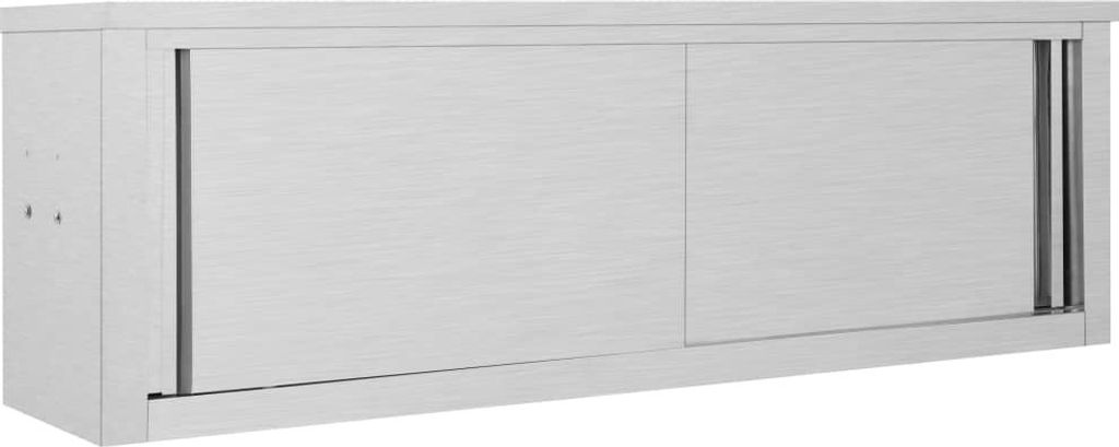 Wandhängeschrank mit Schiebetüren 150×40×50 cm Edelstahl
