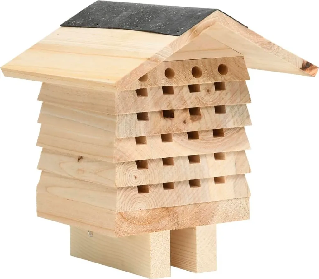 Abri abeilles en sapin massif 22x20x20 cm - Refuge bois naturel durable