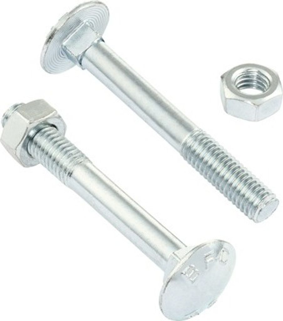 Schloßschraube m. Mutter Reyher DIN 603 M12x80 mm galv. verzinkt 25 Stück