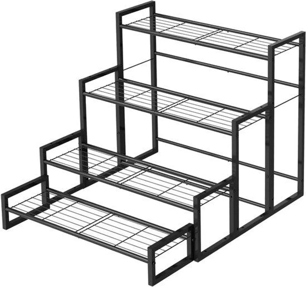 Support à plantes empilable noir multi-niveaux très résistant extérieur