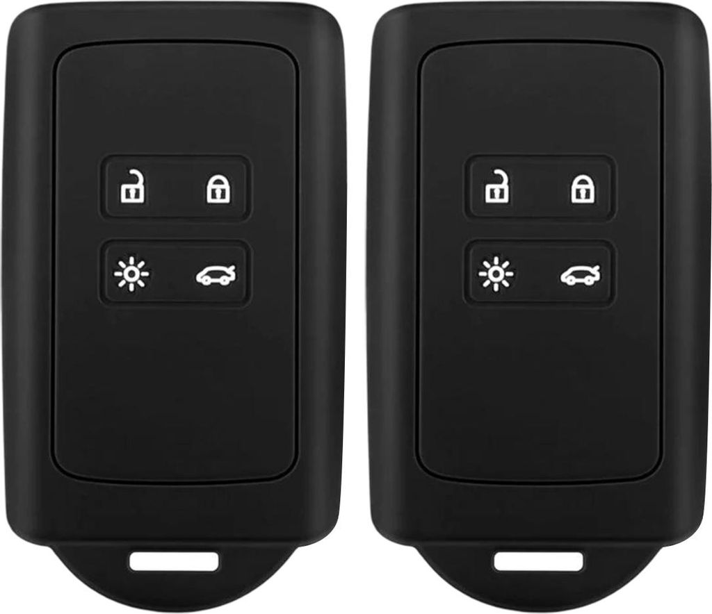 2er-Pack Autoschlüssel-Zubehör, kompatibel mit Renault Smart Key 4 Tasten, weiche Silikonhülle mit Schlüsselanhängerschlaufe – für Clio/Esp...