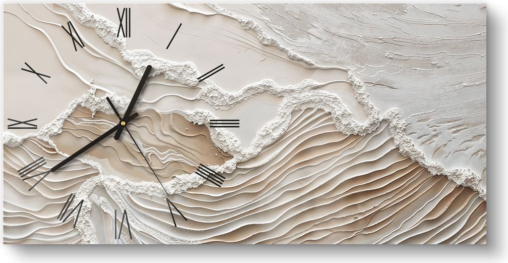 DEQORI Glasuhr 60x30 cm Römisch 'Sandwellenzauber' Wanduhr Produktbild 