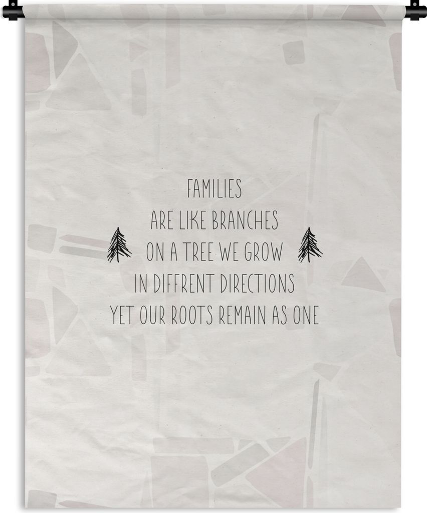 MuchoWow Wandteppich Wandbehang Zitate - Sprichwörter - Familien sind wie Äste an einem Baum - Familie 60x80 cm Tapisserie Dekoration Wandtuch ...