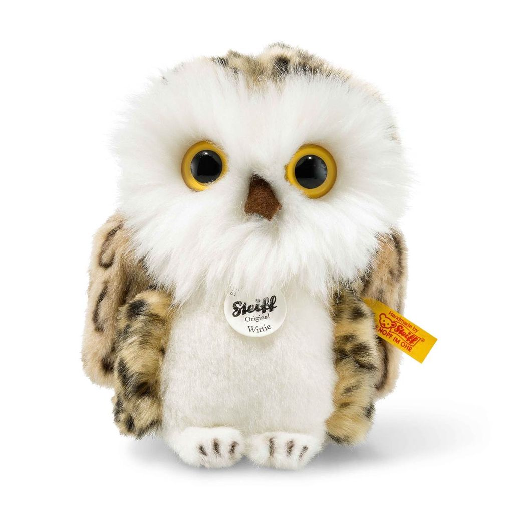 Steiff Kuscheltier Eule Wittie Plüsch weiß - weiches Stofftier 12 cm
