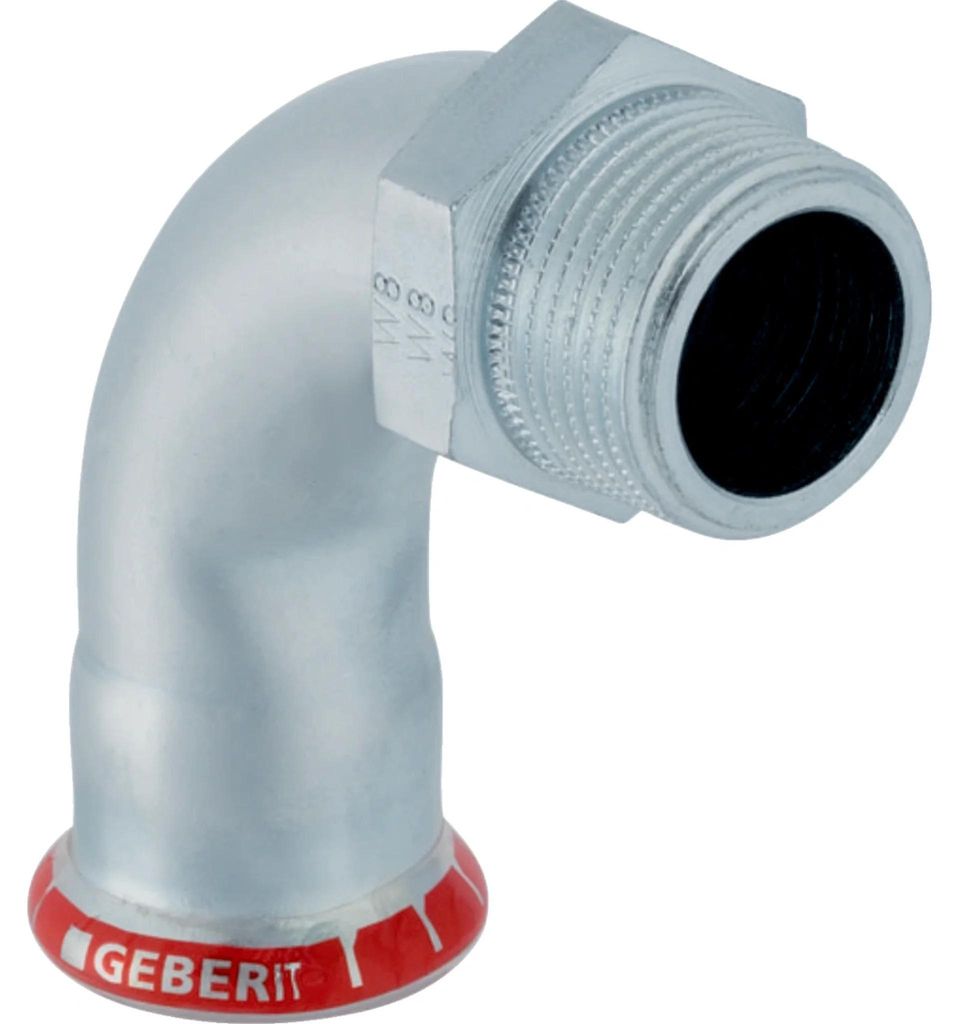 Geberit GE Mapress C-Stahl, Übergangsbogen, 90 Grad, d42mm x R1 1/2, verzinkt, 1 Stk.