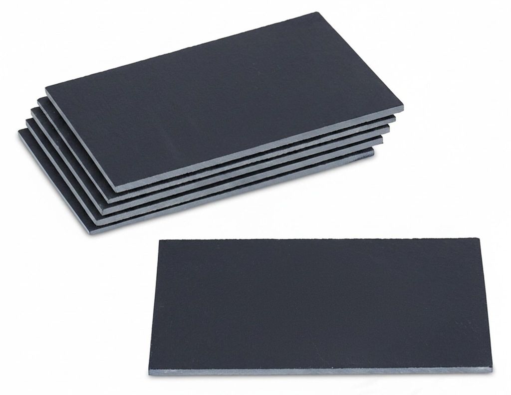 Lot de 6 plateaux en ardoise Relaxdays, plateaux de service Image du produit 