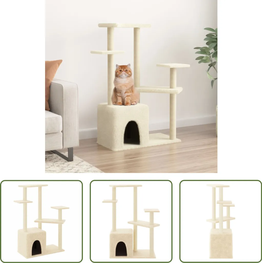 Graffiatoio Living Store 107,5 cm Crema | Tiragraffi Sisal Alta Qualità
