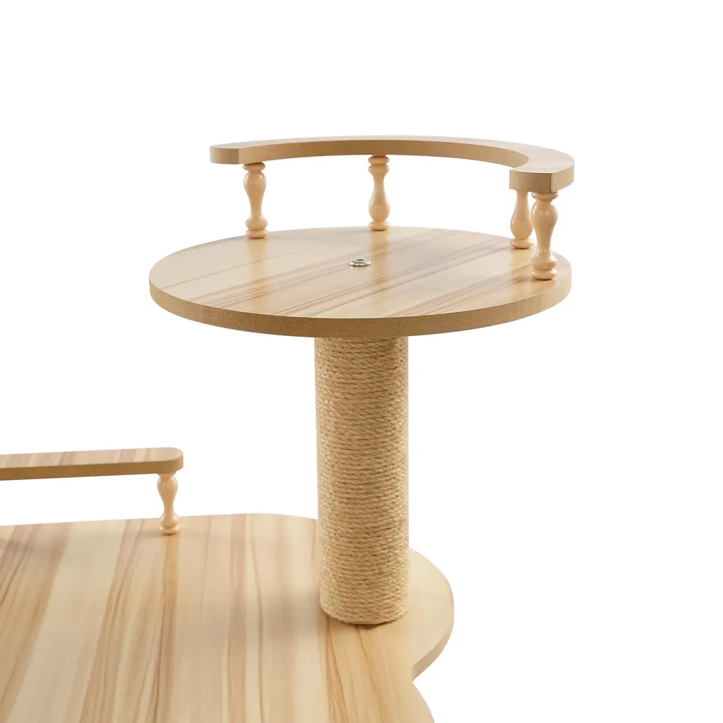 Arbre à chat robuste 9 kg max avec plateformes confortables - Gris Clair - 6