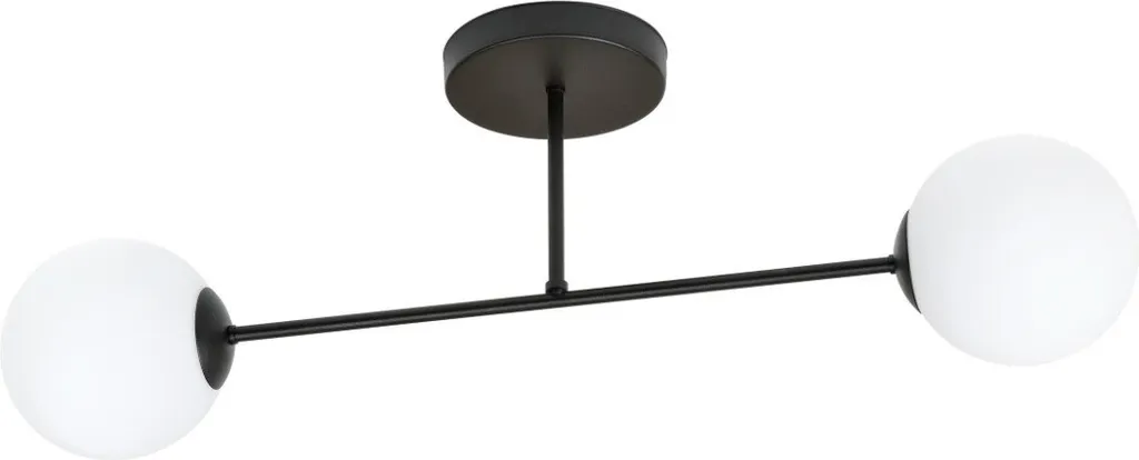 Plafonnier Emibig ROMA 1232/2 - 2xE14 10W avec 2 abat-jours blancs mats