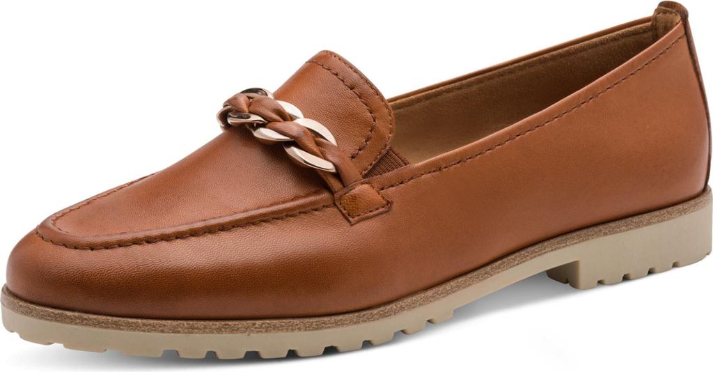 Tamaris Schuhe Damen Slipper Cognac Leder Tamaris 24200 42 (39