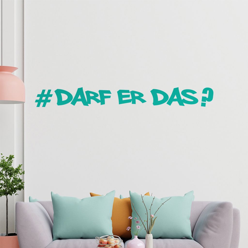 KIWISTAR #Darf er das? - Hashtag # Zeichen Wandtattoo in 6 Größen - Wandaufkleber Wall Sticker - Dekoration, Küche, Wohnzimmer, Schlafzimmer, Ba...