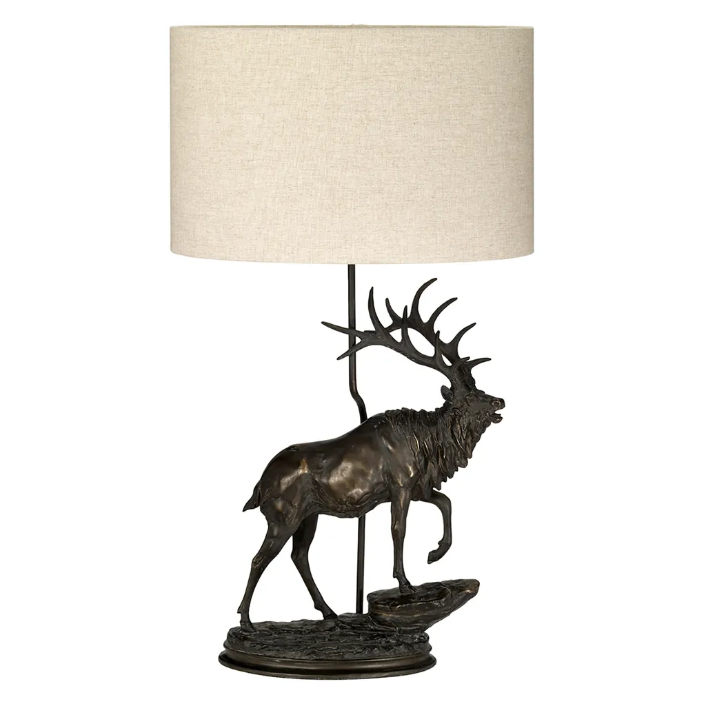 Lampe de table Angus marron-beige Designer's Lightbox E27 80cm