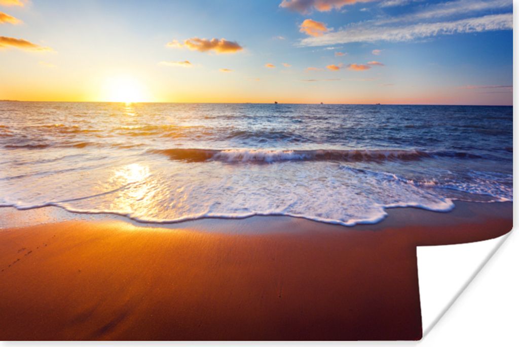 MuchoWow Poster Strand - Meer - Sonne - Horizont 120x80 cm - Bilder