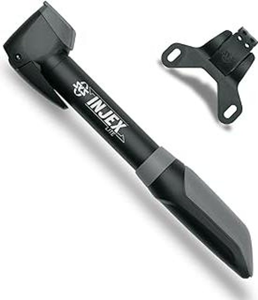 SKS GERMANY INJEX LITE Minipumpe (Luftpumpe für alle Ventilarten, Ventilklemmhebel, ergonomischer Handgriff, inkl. Pumpenhalter, max. Druck: 5 bar...