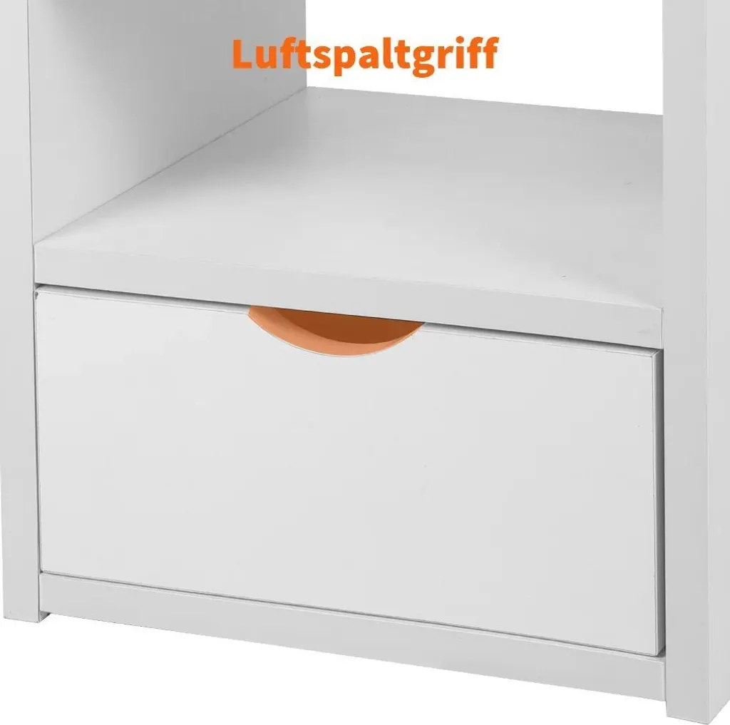 Table de chevet stable 60 cm rouge - Commode de nuit fixe sans roulettes - 2