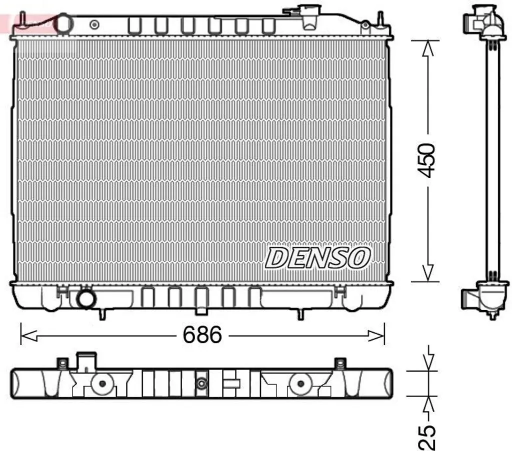 Radiateur DENSO DRM46050 haute performance pour refroidissement D22