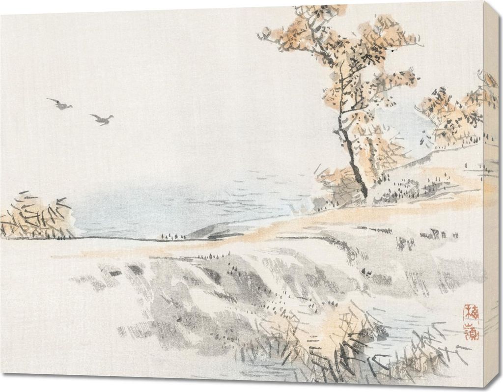 Bild 90x70cm Landschaft, Kōno Bairei Japanisches Vintage für das Wohnzimmer
