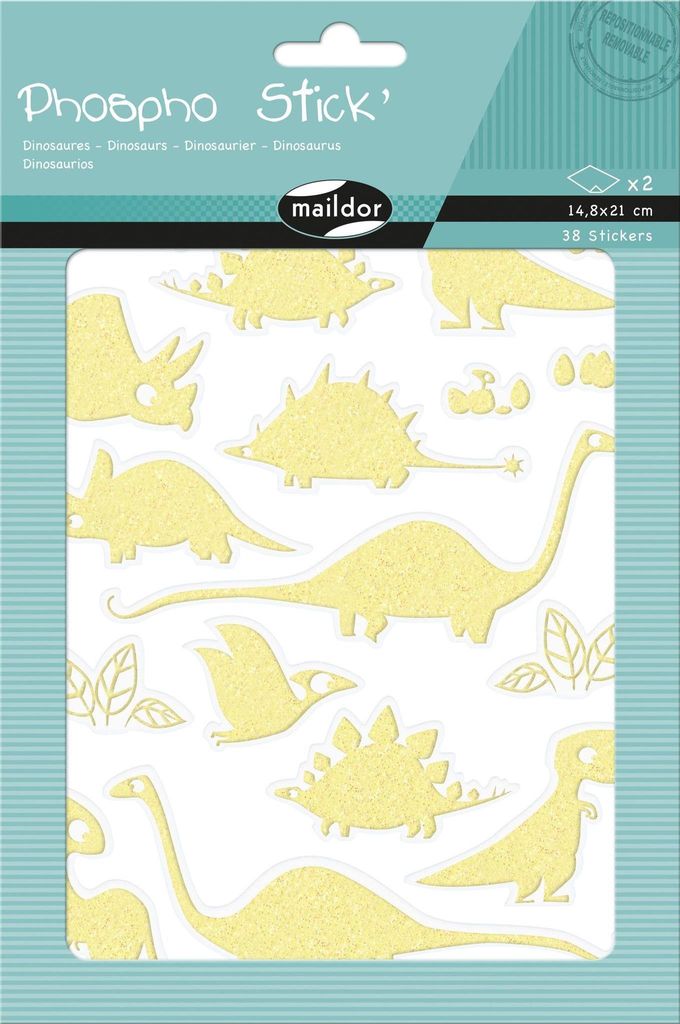 Maildor Phospho Stick 2Bl 14,8x21 Dinosaurier