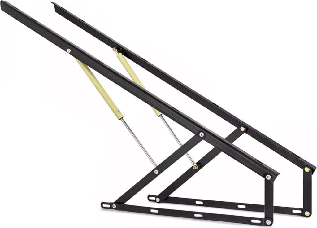 Happyment Bedlift Mechanismus - Pneumatische Gasfeder - Boxbett & Sofa Aufbewahrung - 152?cm - Schwarz