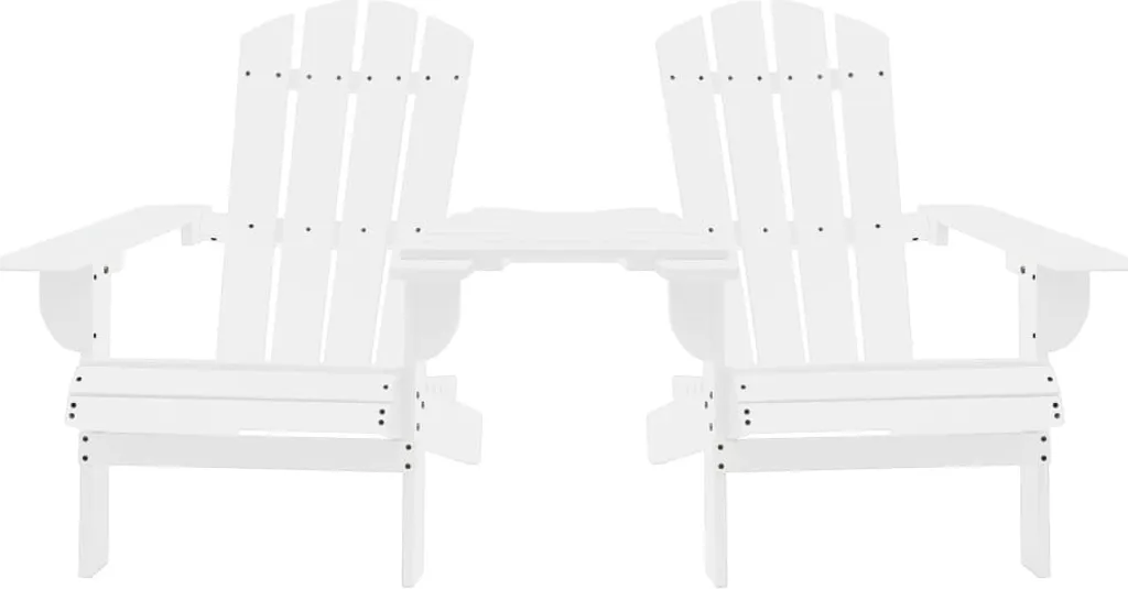 Chaises de jardin Adirondack blanches en bois massif - Confort durable
