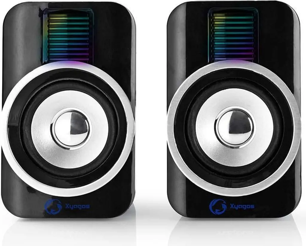Système Audio PC 2.0 sans Encombrement : 30W RGB USB et Prise 3.5 mm
