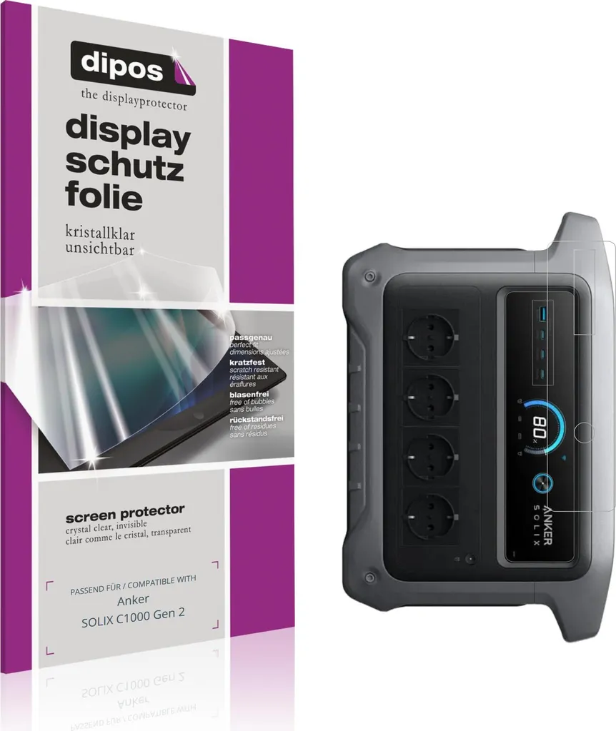 2x Film de protection d'écran pour Anker SOLIX C1000 Gen 2 clair dipos