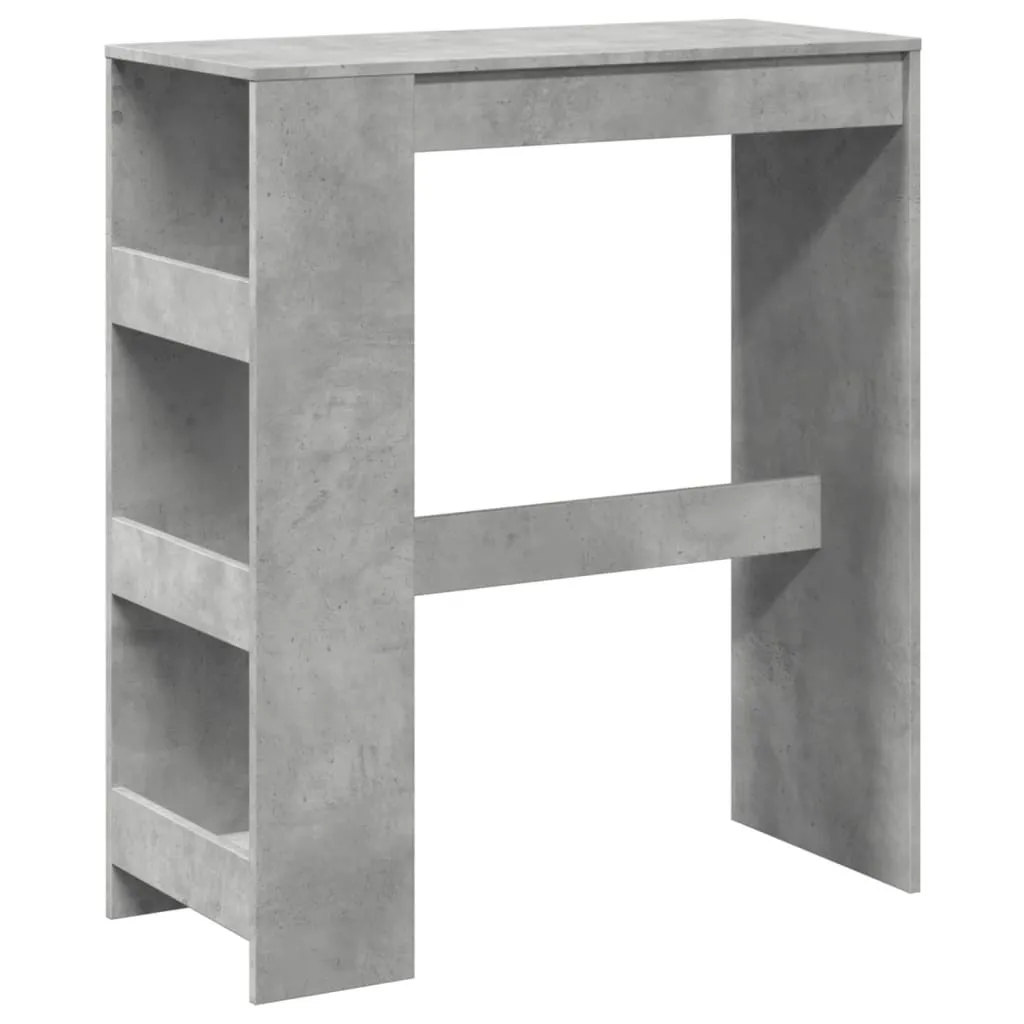 vidaXL Tavolo da bar con ripiano in cemento grigio 90x40x103,5 cm Materiale a base di legno
