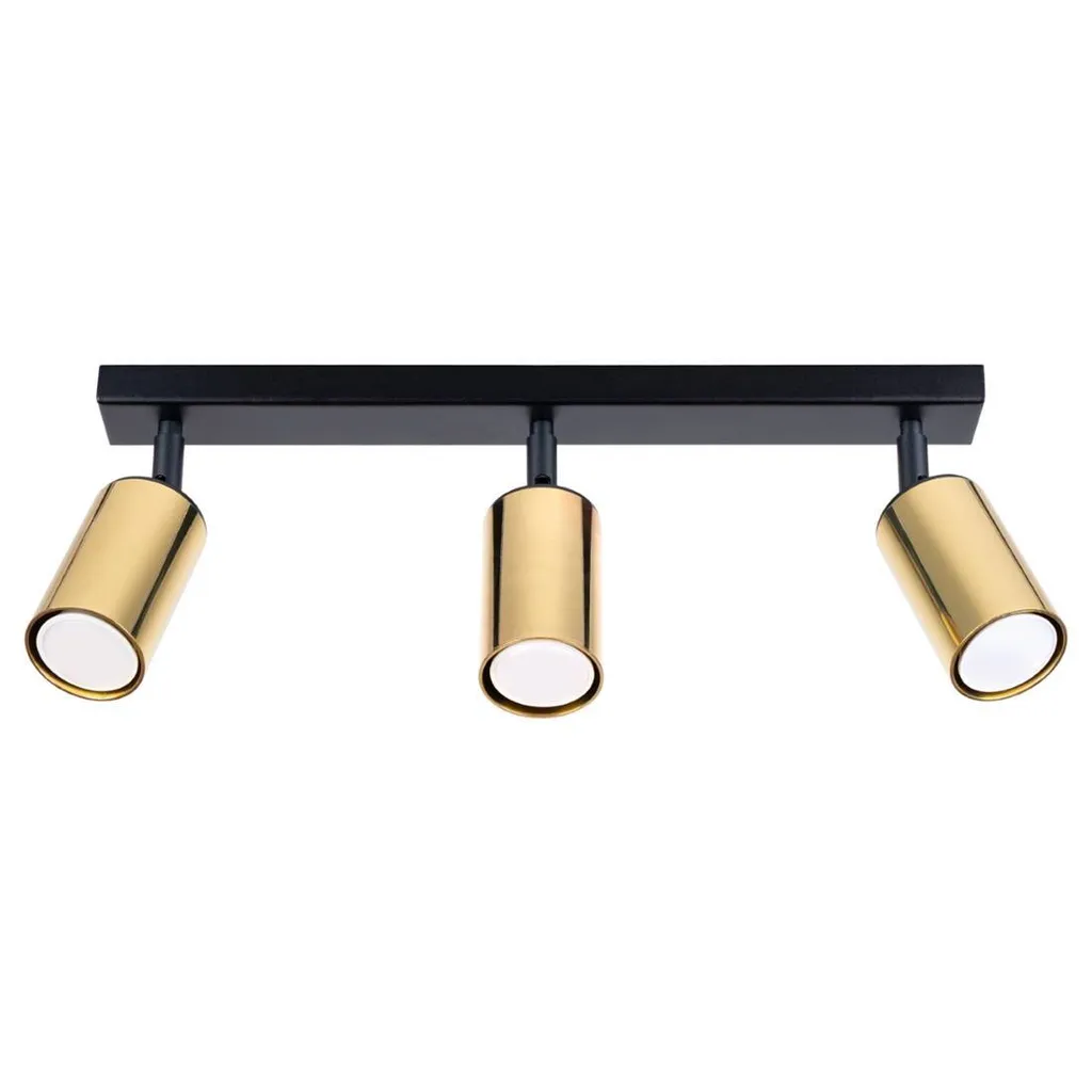 Plafoniera Design Sollux WINX 3 Nero e Copper | Lampada Soffitto 45cm