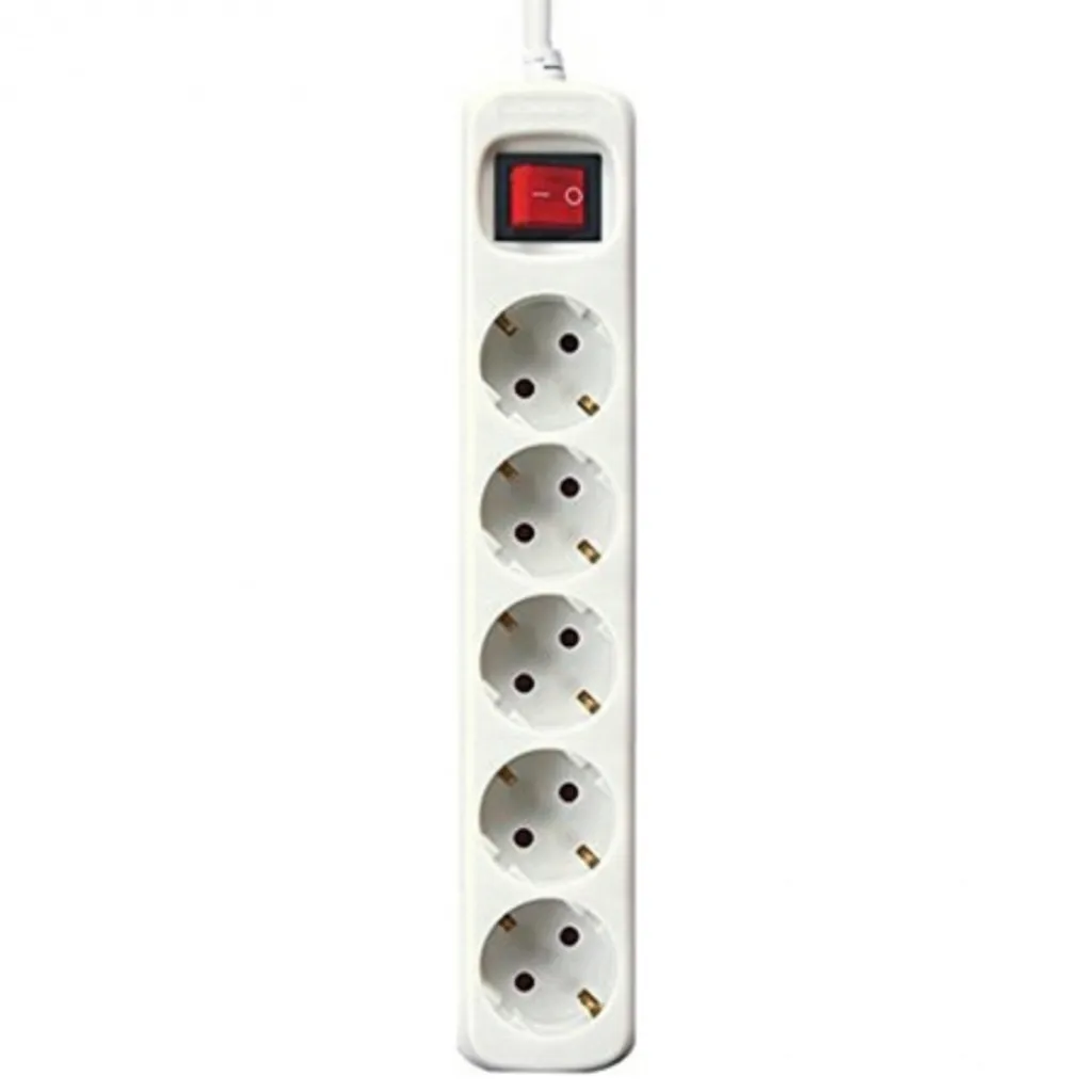Ciabatta Elettrica Silver Electronics 5 Prese con Interruttore Bianco