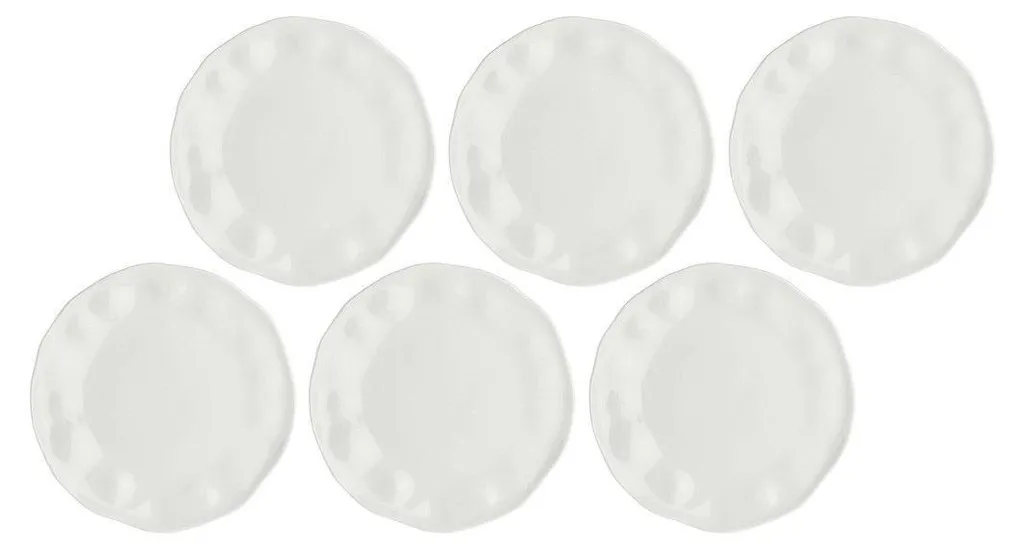 Set 6 Piatti Piani 28 cm in Porcellana Bianca - Qualità Professionale