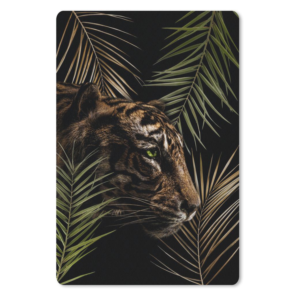 MuchoWow Mauspad Mousepad Tiger - Pflanzen - Palme 18x27 cm - Mousepads - Maus Mat - Pad - Mausunterlage