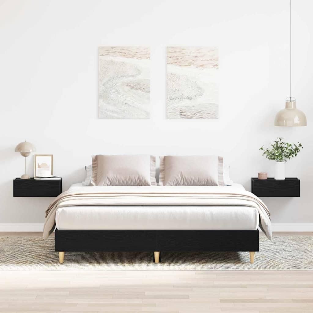 Maison Exclusive - Bettrahmen Schwarz Eichen-Optik 203 x 153 x 25 cm Holzwerkstoff