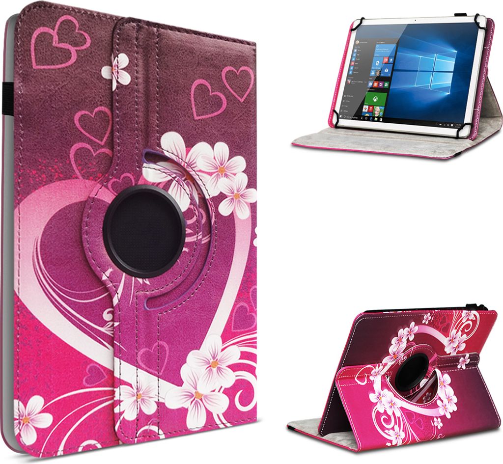 Tablet Schutzhülle für 10 - 10.1 Zoll Tasche 360° Drehbar Universal Hülle CoverFarben:Motiv 2;Tablet Modell für:Medion LifeTab P10400