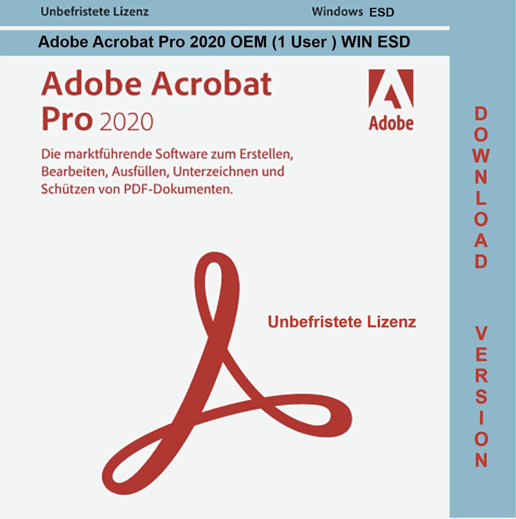 Adobe Acrobat Pro 2020, ESD (viacjazyčný) (PC) Obrázok produktu 2