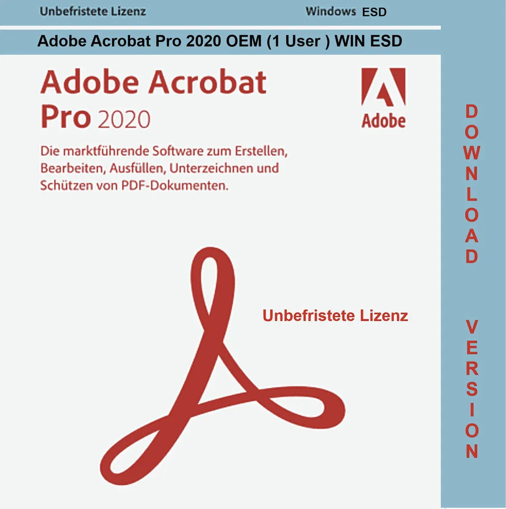 Éditeur PDF Adobe Acrobat Pro 2020 ESD PC pour Signer et Modifier - 2