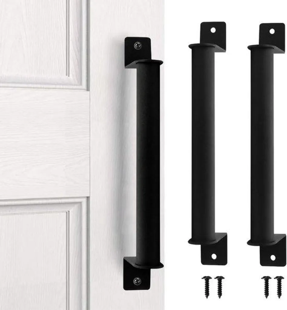 Poignée de Porte Coulissante Noire pour Placard et Meuble Lot de 2