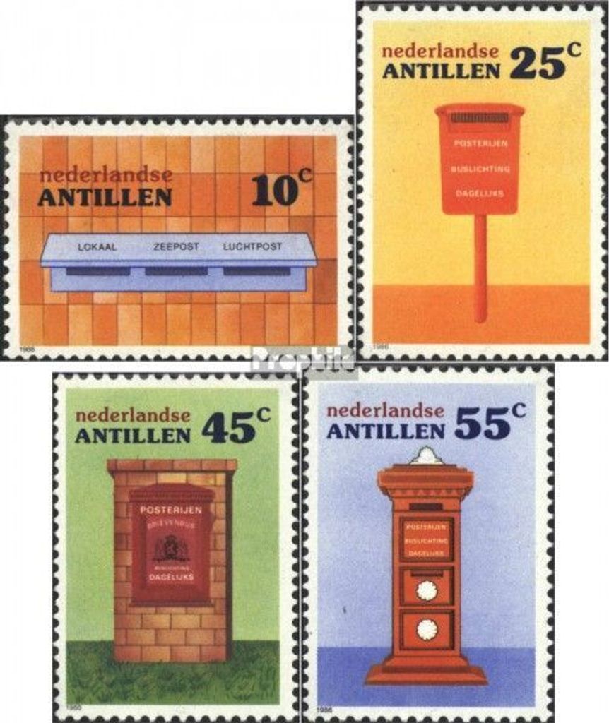 Briefmarken Niederländische Antillen 1986 Mi 592-595 (kompl.Ausg.) postfrisch Briefkästen