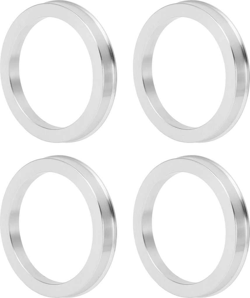 Radnaben-Zentrierringe OD 75,1 mm auf ID 60,1 mm Räderzentrumswelle Stoßdämpfende Nabenringe aus Aluminiumlegierung Silberfarben Langlebig