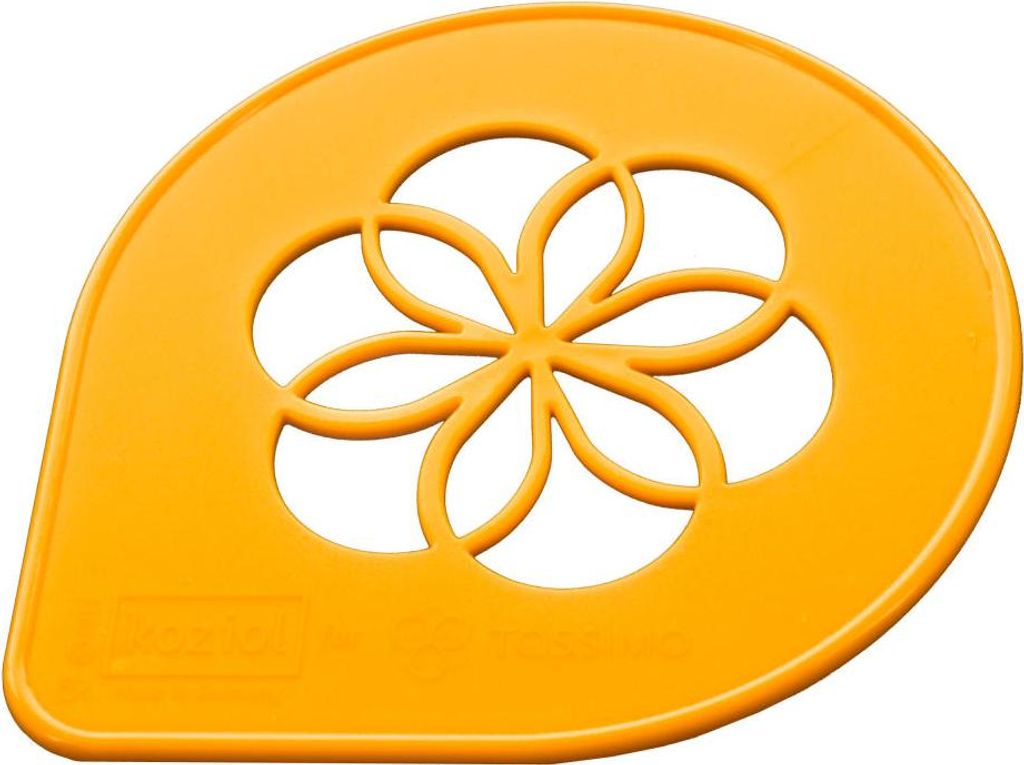 Tassimo Koziol Schablone, Logo, Deko, Blume, Motiv für Kaffee, Orange, Ø 9.5 cm