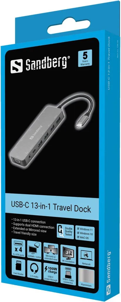 Adaptateur Multiport USB-C Station 13-en-1 pour Télétravail Efficace - 3