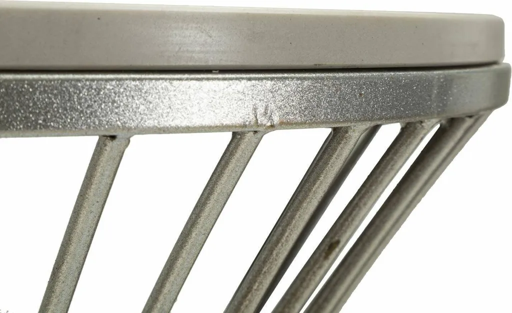 Table Basse Merli Argent avec Structure Tressée Unique et Format Compact - 5