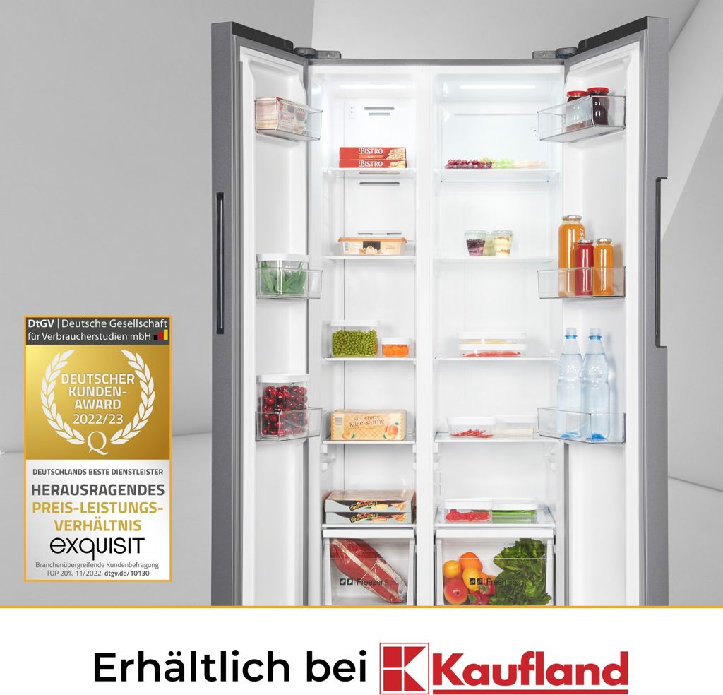 Exquisit Side by Side SBS450-360E anthrazit | 444 L Volumen Produktbild 7
