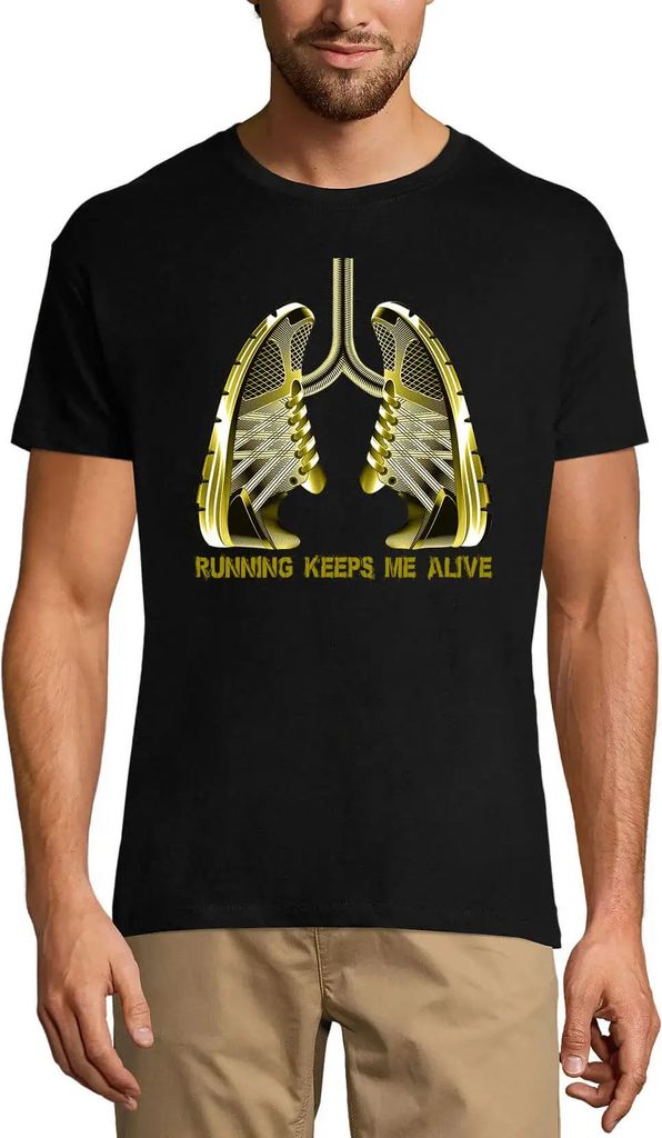 Herren Grafik T-Shirt Laufen hält mich am Leben Läufer – Running Keeps Me Alive Runner – Öko-Verantwortlich Vintage Jahrgang Kurzarm Lustige...