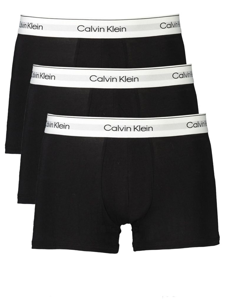 Herren-Boxershorts im 3er-Pack: Schwarz, lang, mit elastischem Bund