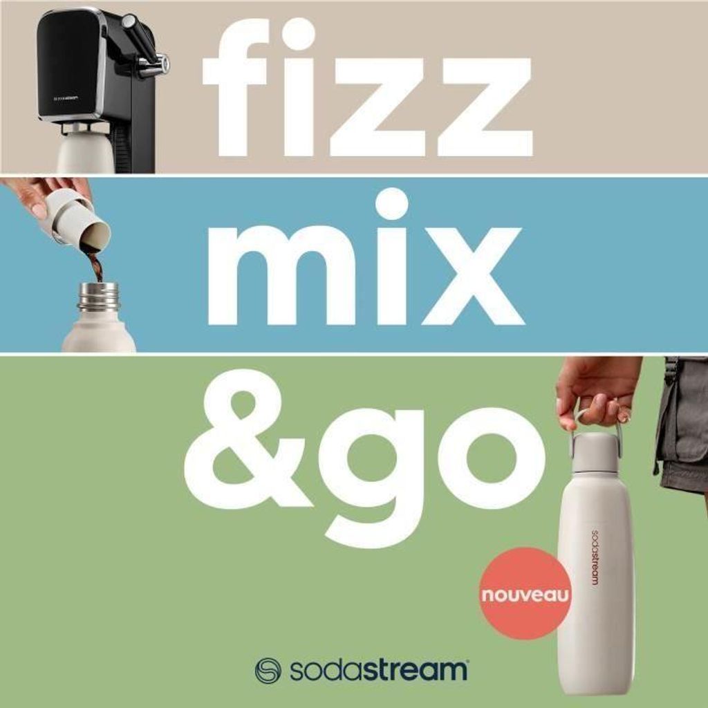 SODASTREAM Fizz&Go Cool Isolierflasche, 0.9L, Edelstahl, Produktbild 