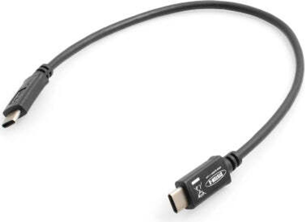 System-S USB 3.1 Type C (male) zu USB 3.1 Type C (male) Kabel Datenkabel Ladekabel 30 cm Schwarz