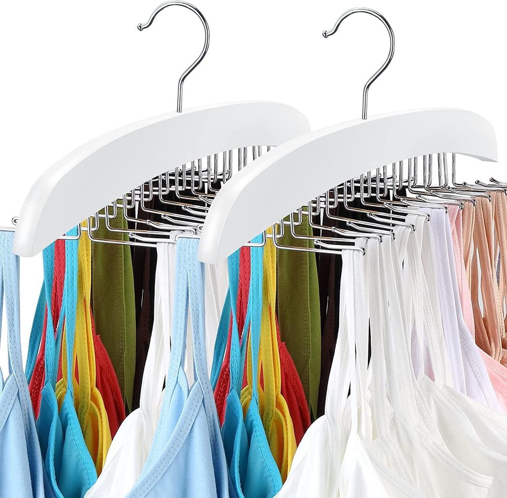 Kleiderbügel für Tanktops, BHs, Badeanzüge, Gürtel und Krawatten – platzsparend, faltbar, weiß, 2er-Pack, F179225