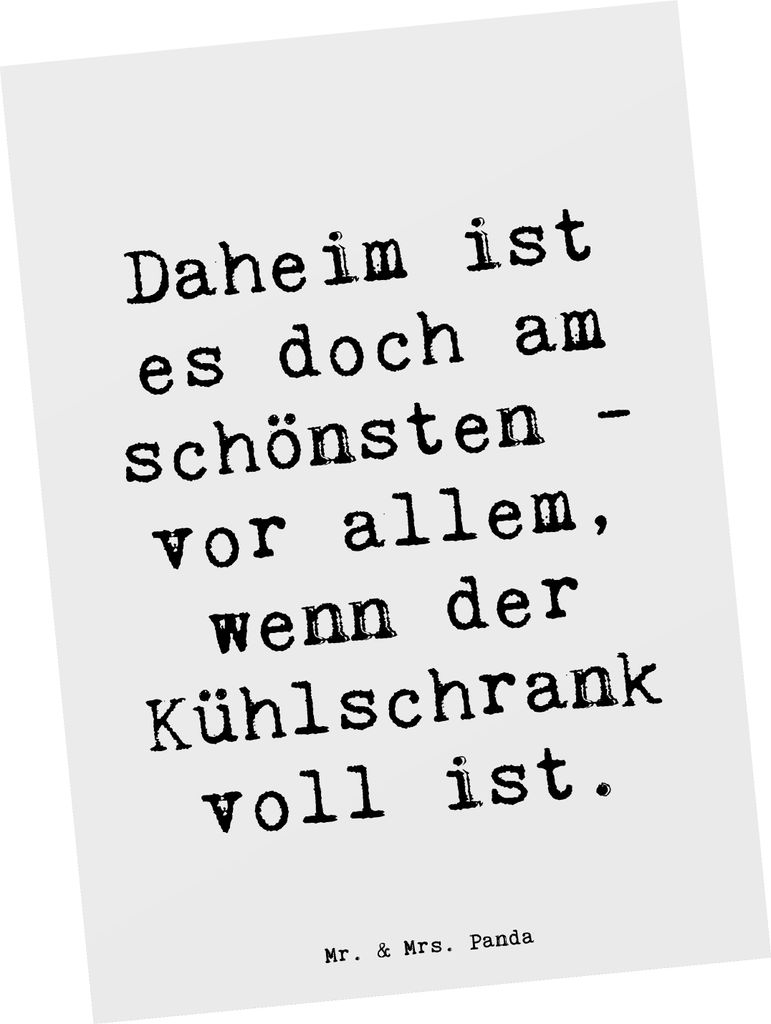 Mr. & Mrs. Panda Grußkarte Spruch Geborgenheit im Zuhause - Weiß - Geschenk, Lachen und Liebe, Wohlfühloase, Postkarte, Behaglichkeit, Postkarte...