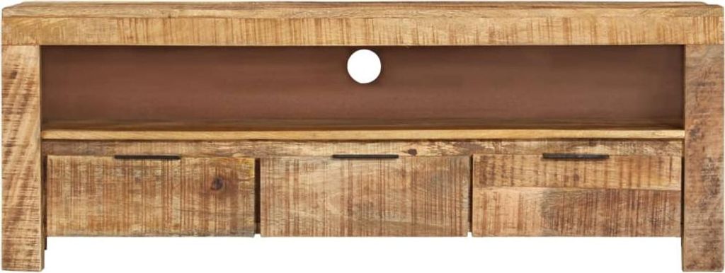 vidaXL TV-Schrank 110x30x40 cm Raues Mangoholz
