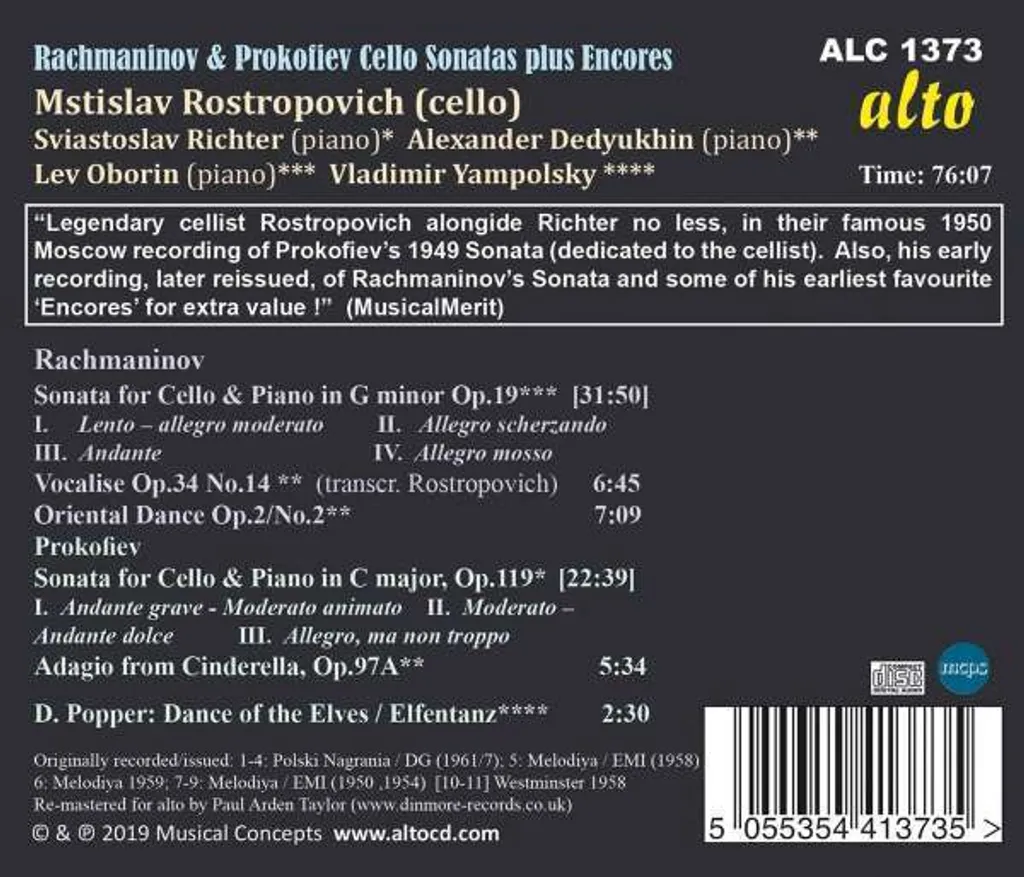 Sonates Violoncelle et Encores - Interprétation Virtuose et Son HD Pro